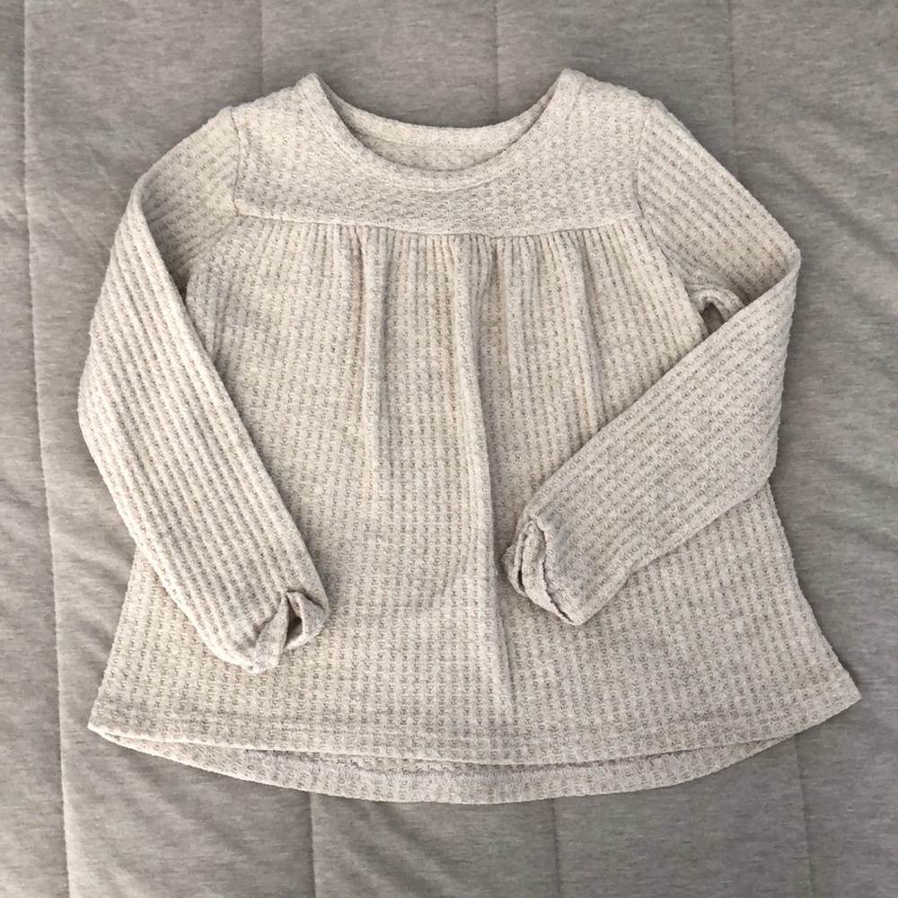 Toddler girl waffle weave top